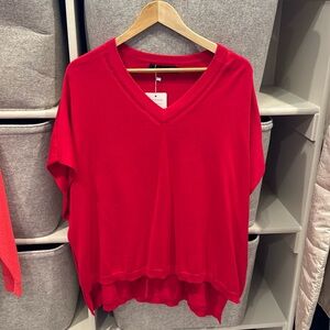 Short sleeve, red, drapey, oversized shirt! Brand new!
